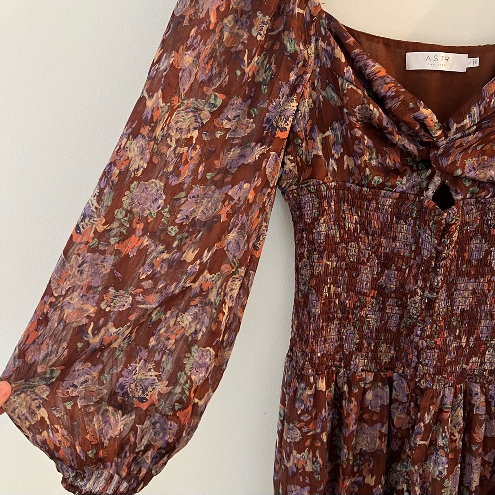 ASTR the Label Arlette Floral Long Sleeve Maxi Dress New with Tags Size Large - Picture 10 of 16